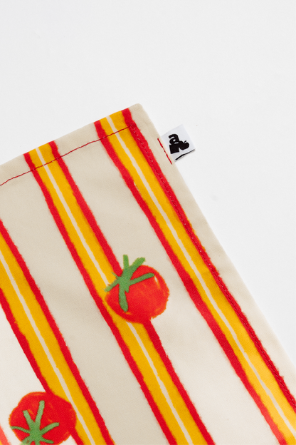 Torchon de cuisine enfant rayé avec motif tomates – accessoire cuisine enfant ADADE
